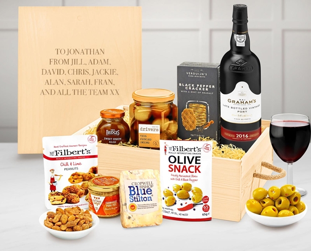 Housewarming Personalised Cheese & Pâté Selection Gift Box With Port